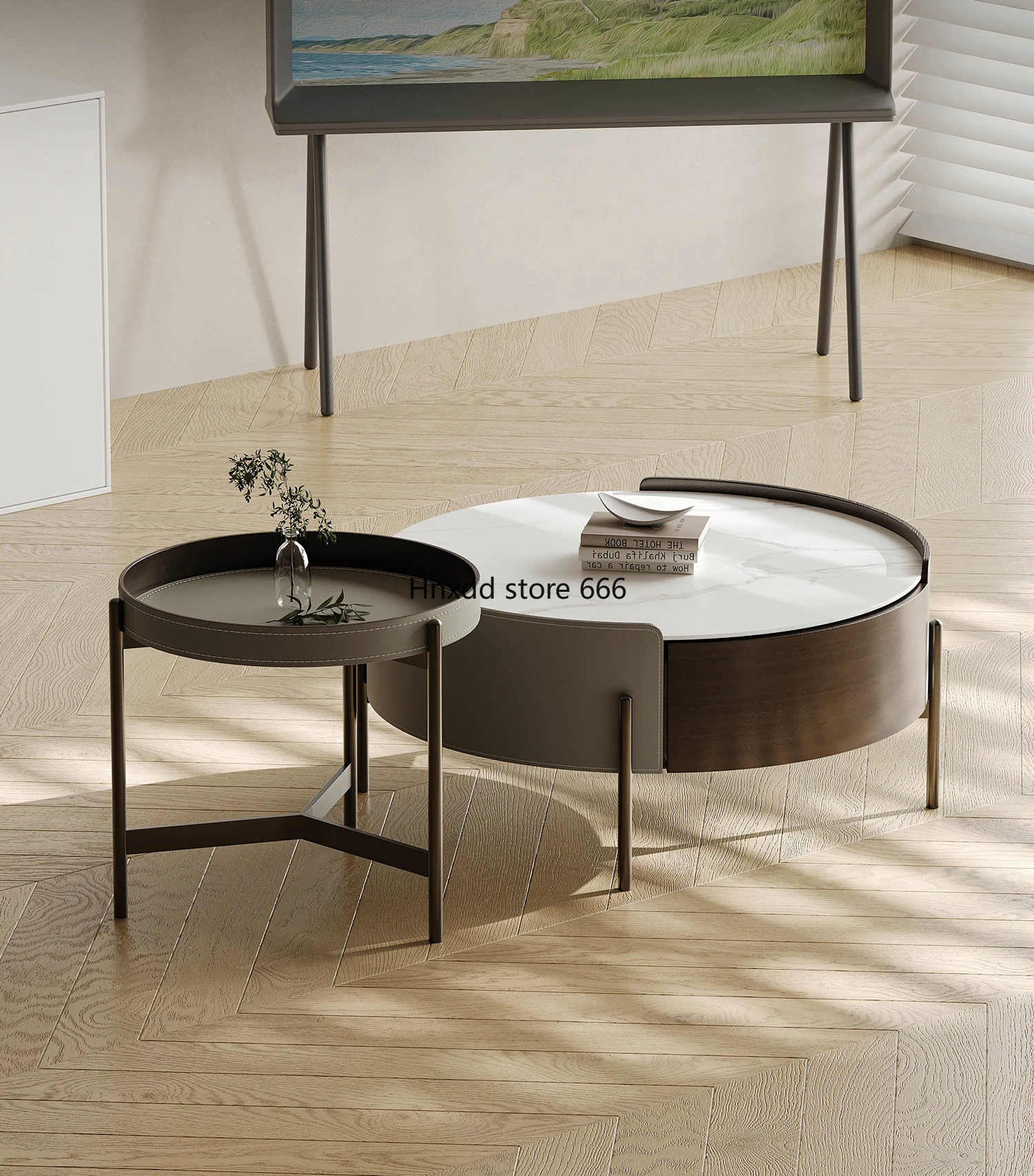 Italian minimalist rock slab coffee table