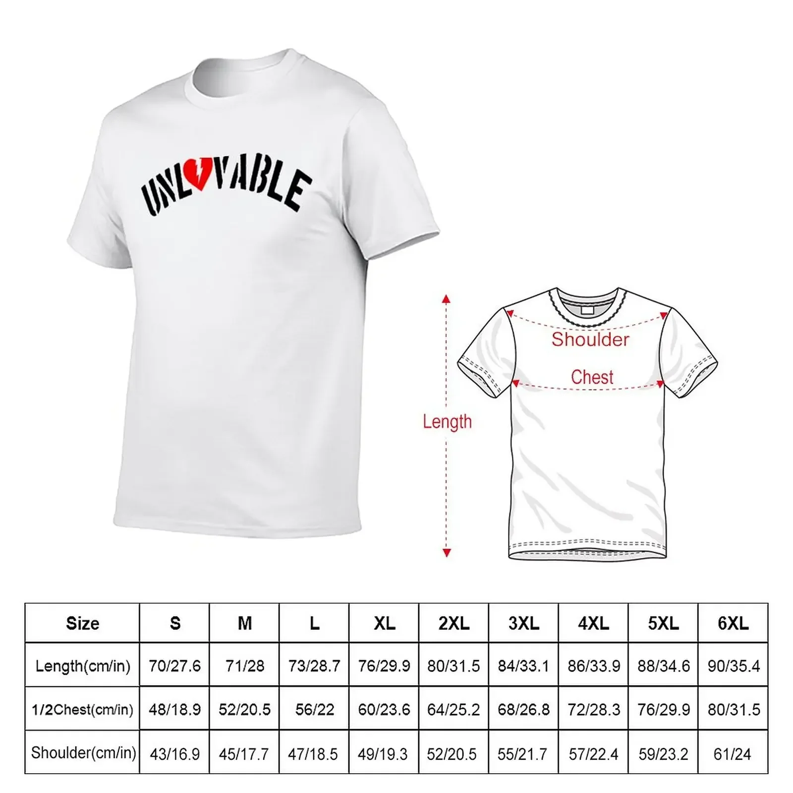 UNL?VABLE - UNLOVABLE T-Shirt hippie clothes anime custom shirt vintage mens t shirt graphic