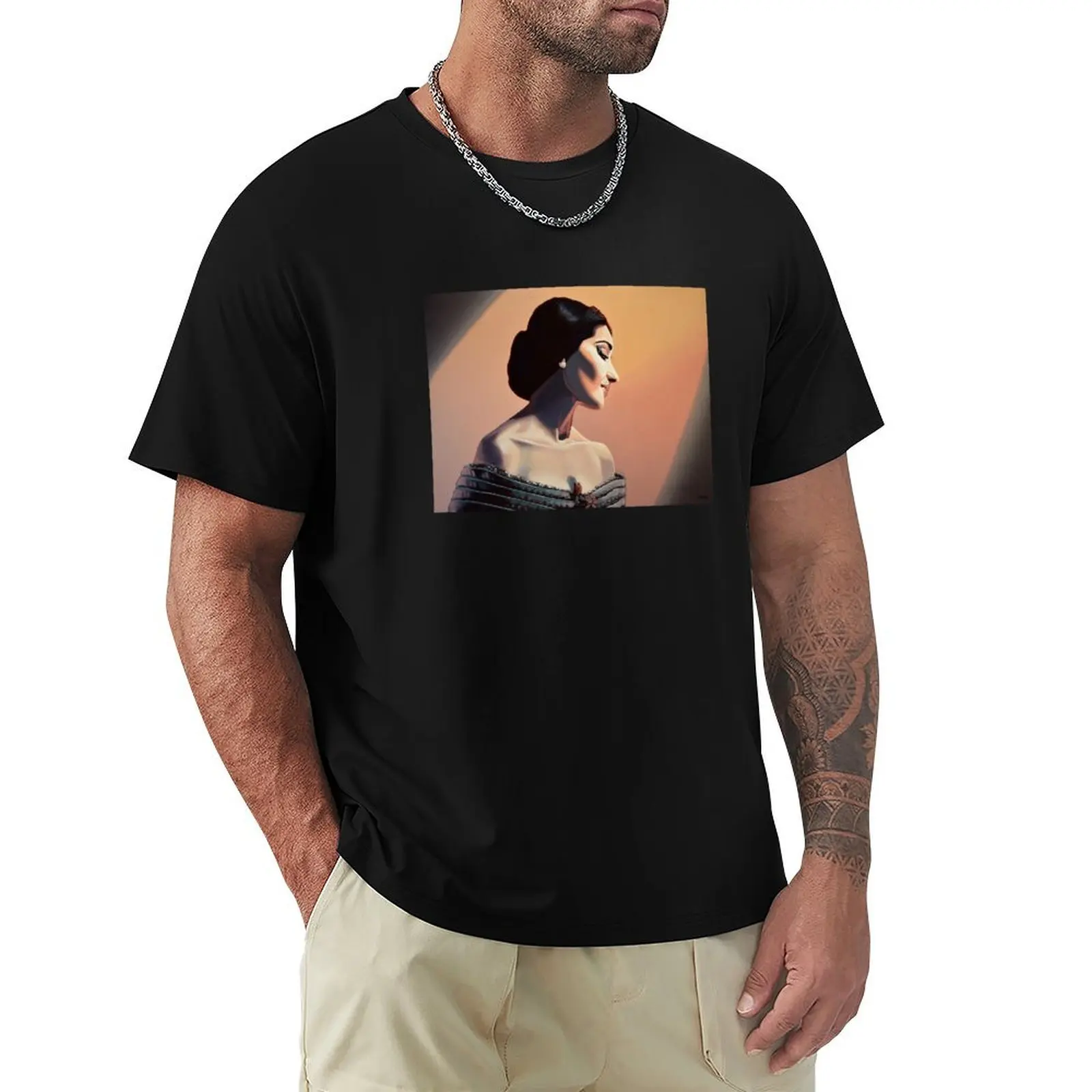 

Maria Callas painting T-Shirt anime stuff T-shirts man summer tops korean fashion tshirts for men
