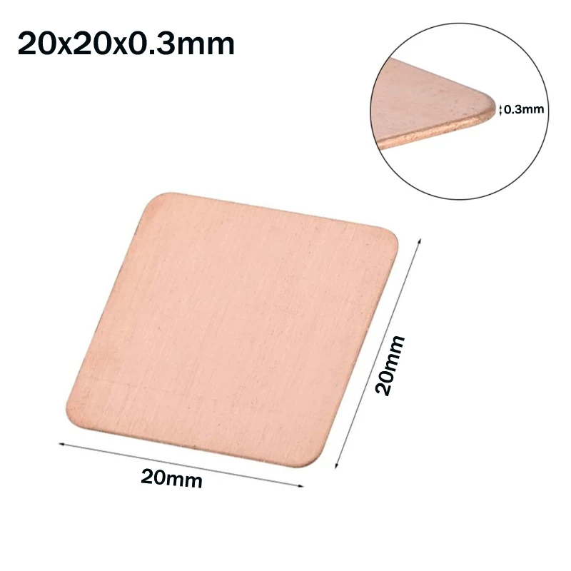 Imagem -02 - Folha de Cobre Placa Strip Shim Pad Térmica Folha Dissipador para Gpu Cpu Chip Ram Arrefecimento Espessura de 03 Milímetros2 Milímetros Pcs