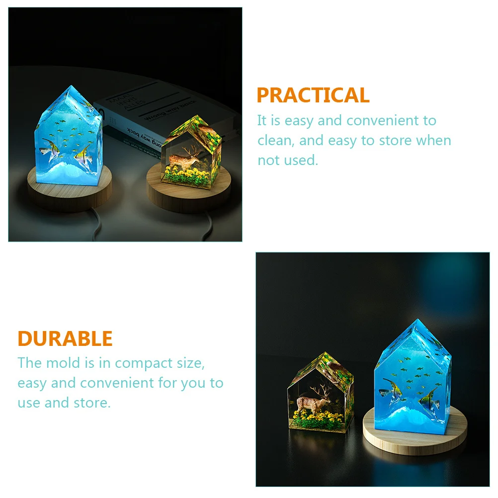 

2Pcs Silicone DIY House Shaped Molds Creative Compact Craft Molds for Resin Epoxy Ornament Making Unique Decor