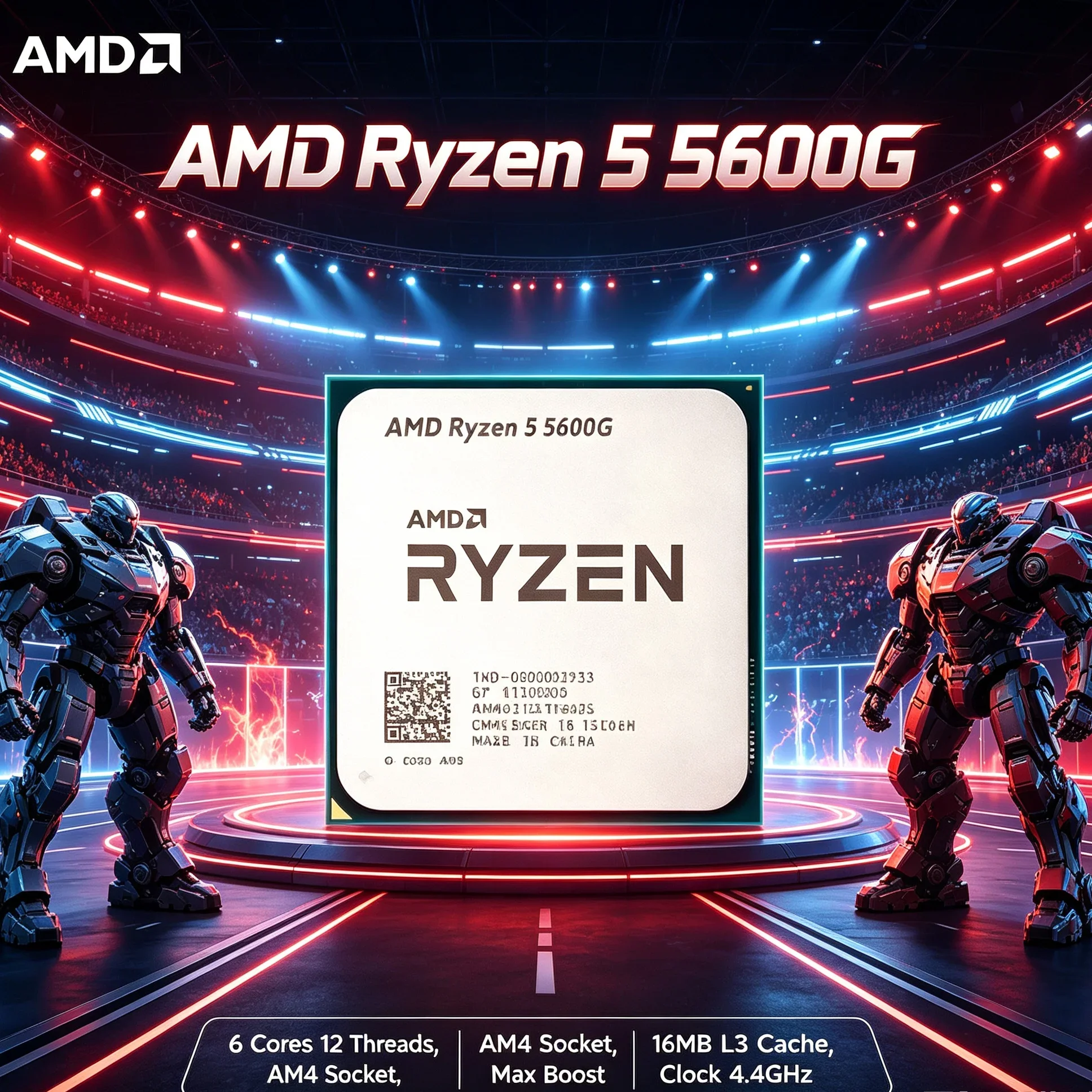 Ryzen 5 5600G Gaming Processor 6-Core 12-Thread 16MB L3 Cache 7nm Zen 3 AM4 Socket APU