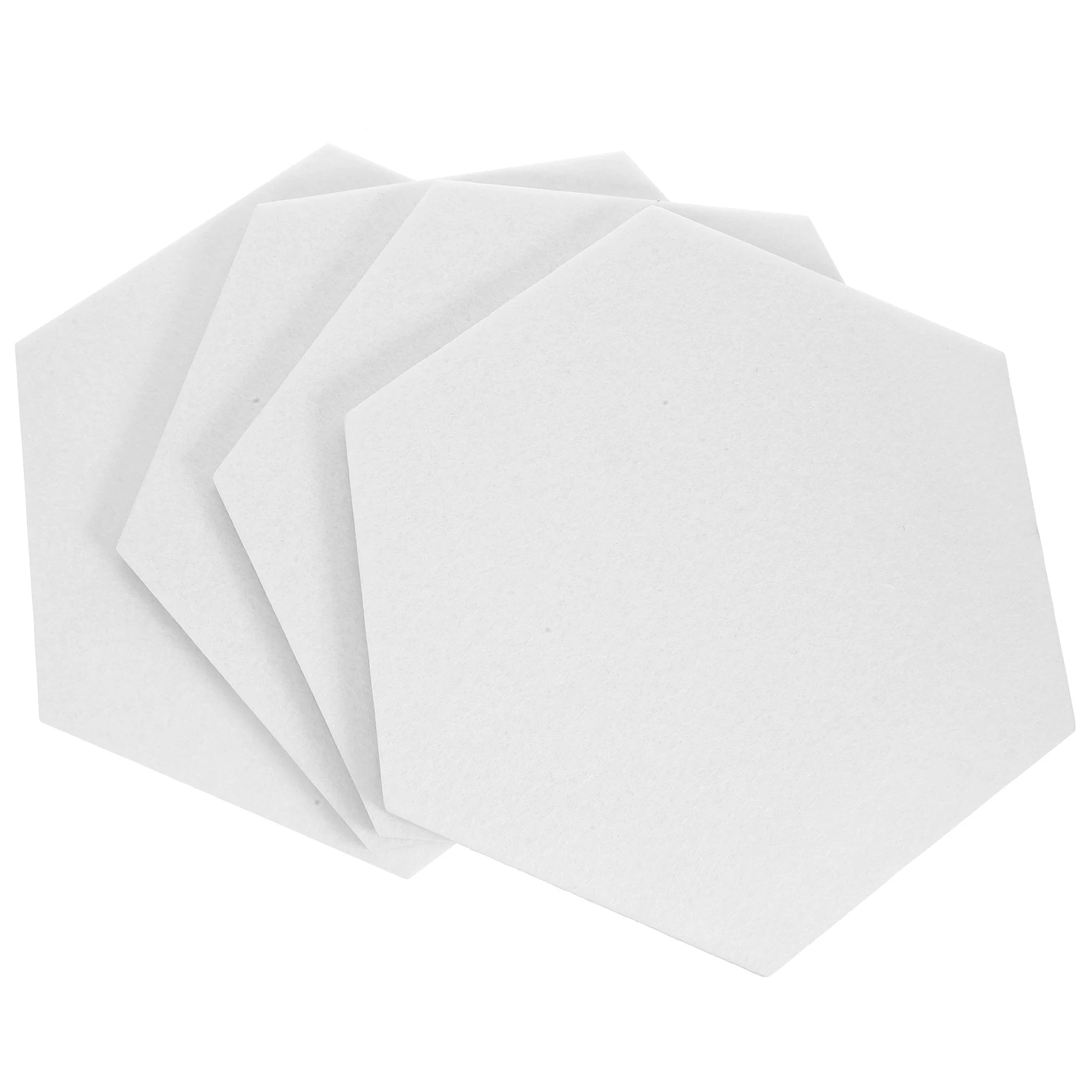 

4 Pcs Hexagon Message Board Felt Tiles 15x26x30cm White Large Bulletin Wall Display Boards for Photo Notice Classroom Memo