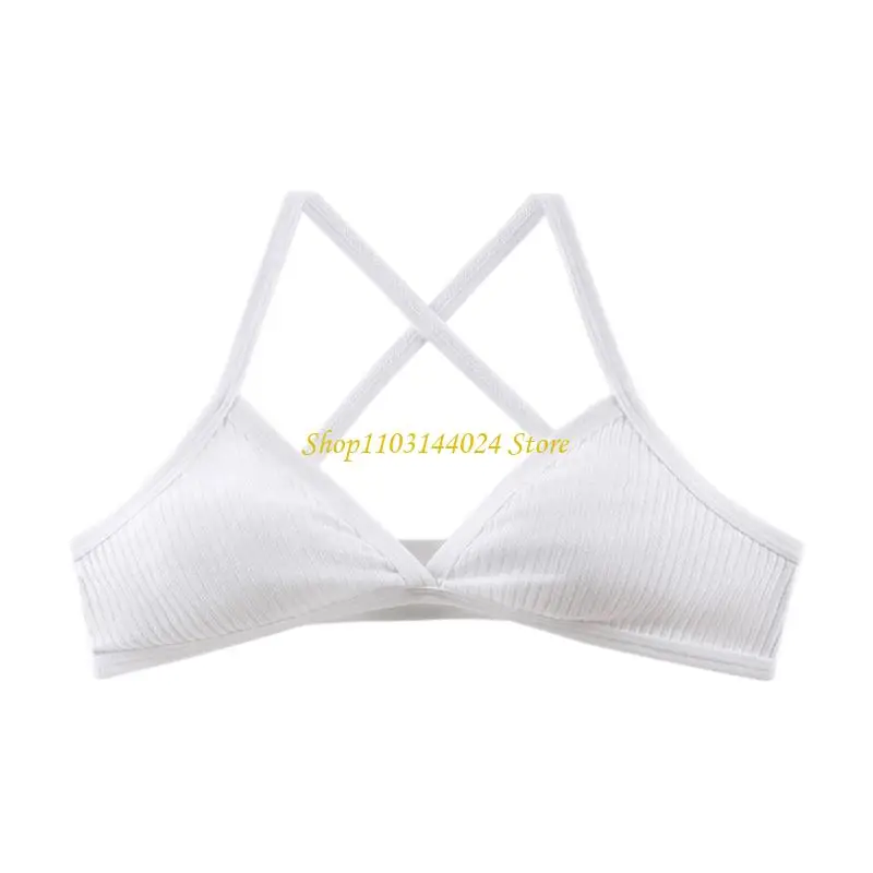 N5KE Wirefree Sports Bra Cotton Back Unpadded Bralette For Fitness Running