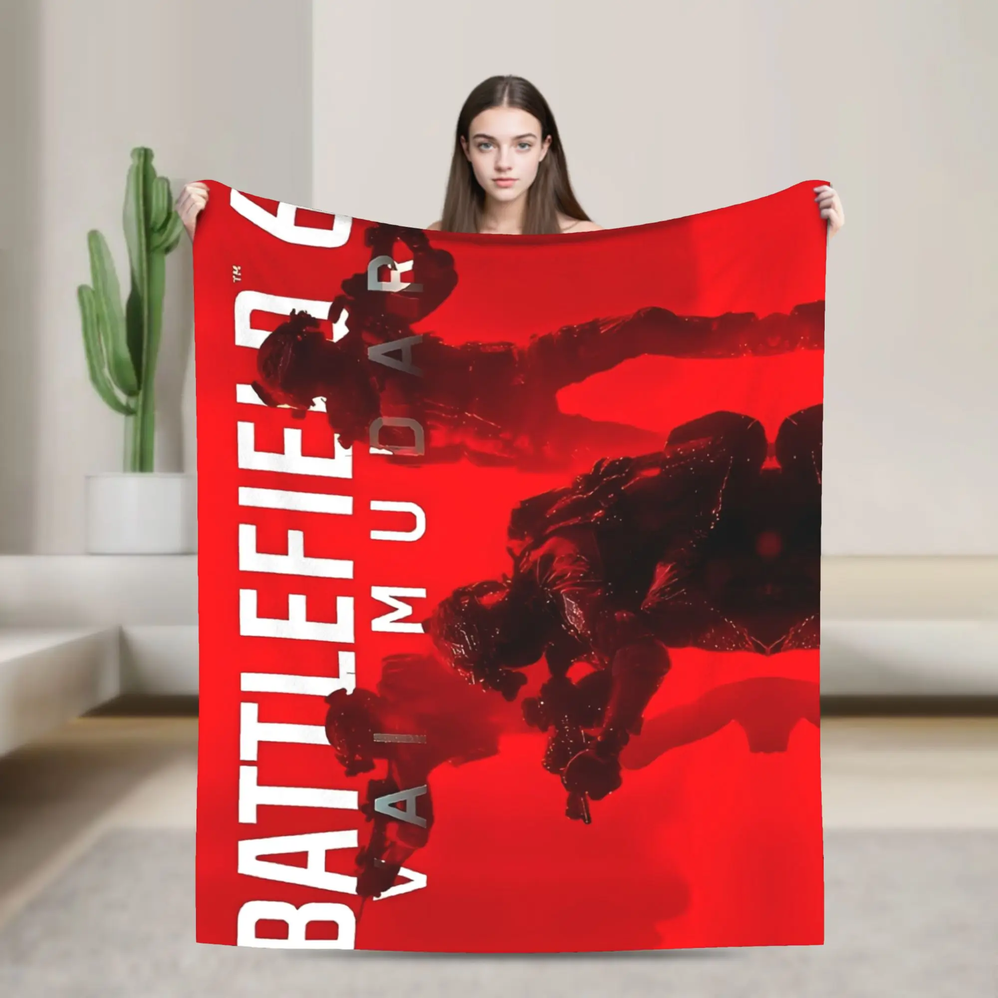 Battlefield 6 juego divertido manta suave y cálida avión viaje manta de felpa divertida sofá silla colcha de franela funda de sofá cama