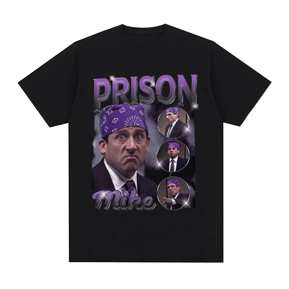 Prison Michael Scott Tribute T-shirt TV Series Office Dwight Schrut Jim Halpert Tshirt Womens Short Sleeve Tshirt