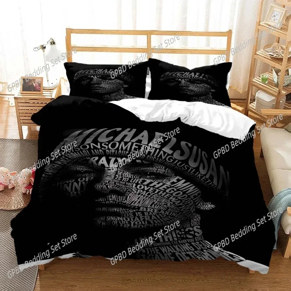 Eminem Hip -hop sänger 3D NEW Duvet Cover Pillowcase Bedding Set Adult Boy Girl Bedroom Decoration Children Single Double Large