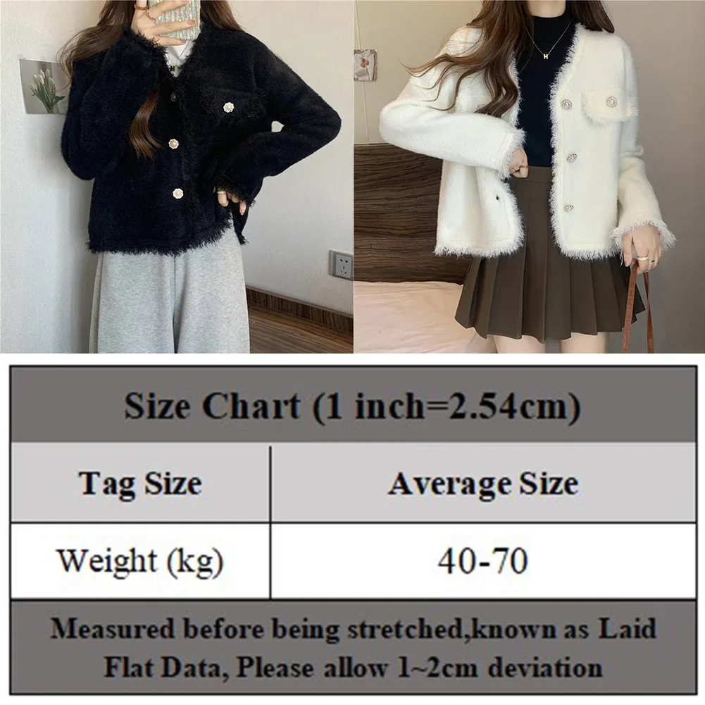 Women's Autumn And Winter Long-sleeved V-neck Plush Jacket Fashion Temperament Cardigan
