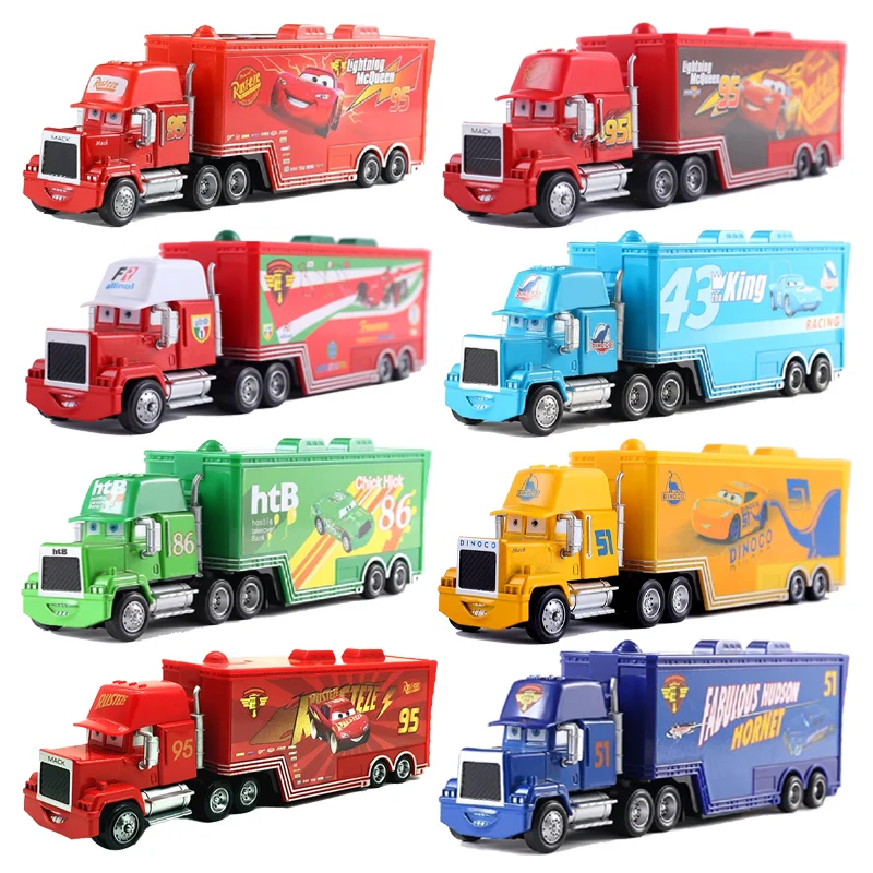 

Disney Pixar Car 3 Toy Truck Model Lightning McQueen Jackson Alloy Car Model King Mike Uncle 1:55 Truck Trailer Model Toy Gifts