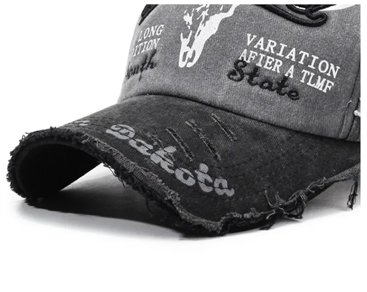 Gewaschene Retro-Baseballkappe, im Used-Look und verstellbarer Sonnenhut – Detail 2