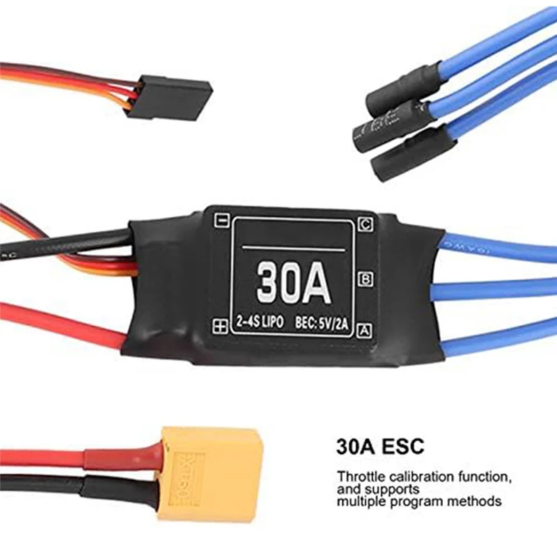 

2Pack 2212 1400Kv/2200Kv Brushless Outrunner Motor With Mount 10T/6T+30A XT60 ESC For Rc Aircraft Quadcopter UFO