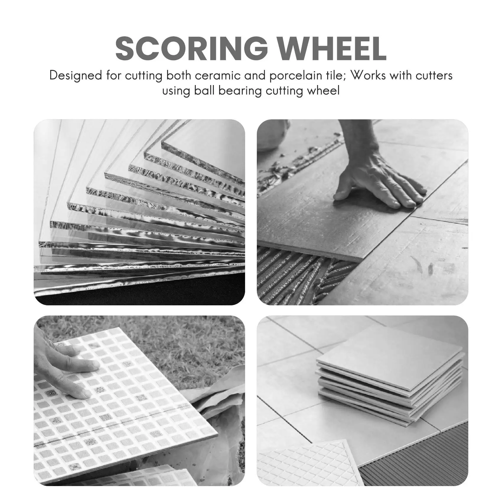 2 шт. резак для плитки, резак для плитки, Сменное опорное колесо с болтом и фиксирующей гайкой для ручной машины для резки плитки