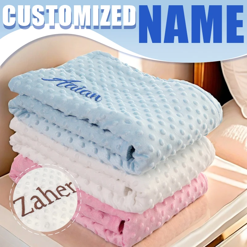 Personalisierte Namens-Babydecke Neugeborenen-Pucktuch Neugeborenen-Decken mit individuellem Vornamen Babydecken als Geschenk zur Babyparty