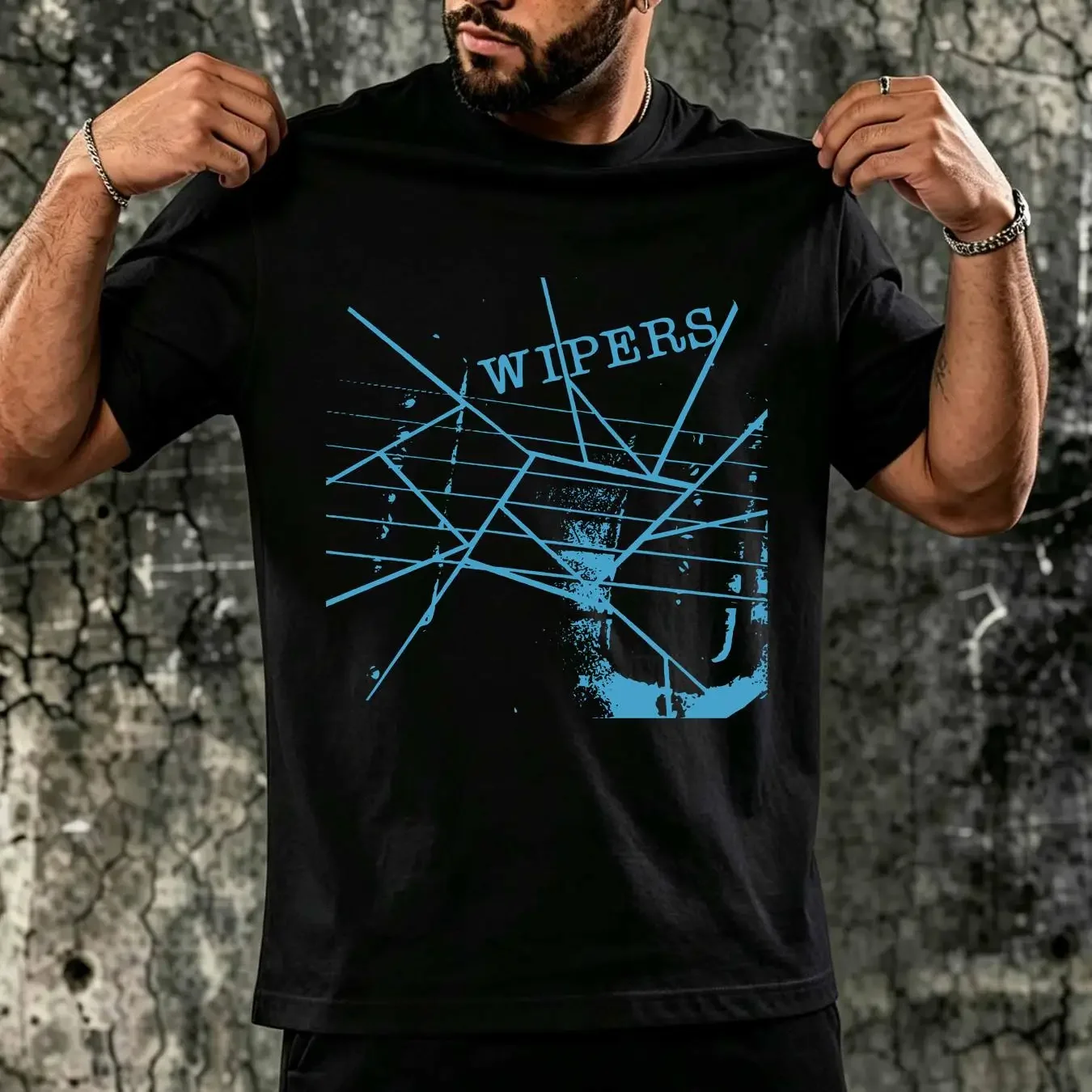 washed T Shirt Wipers screen print short sleeve cotton long or sleeves vintage Washed Slightly homme graphic Breathable