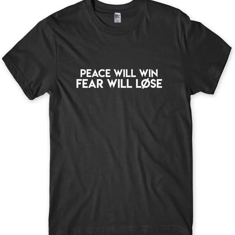 Мир будет выиграть страх не потерять мужскую забавную футболку унисекс Мир будет выиграть страх не потерять мужскую забавную футболку унисекс