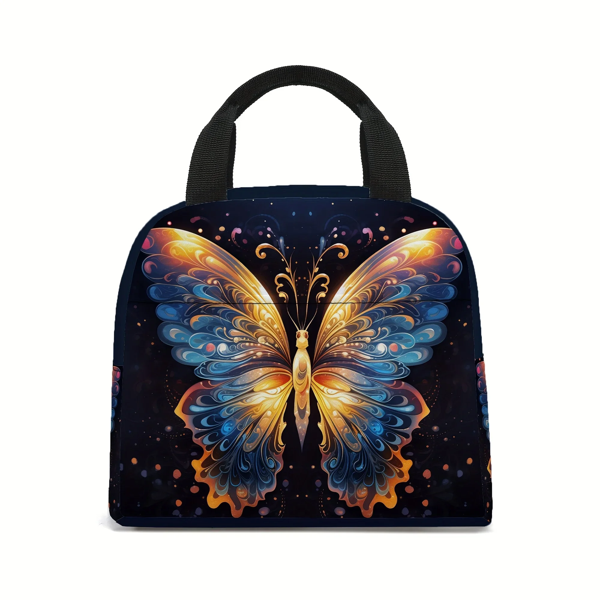 Lunch Bag with Butterfly Design, Insulated Tote for Work, Travel, And Picnics, Suitable for Back to School, Safe for Non-Food It