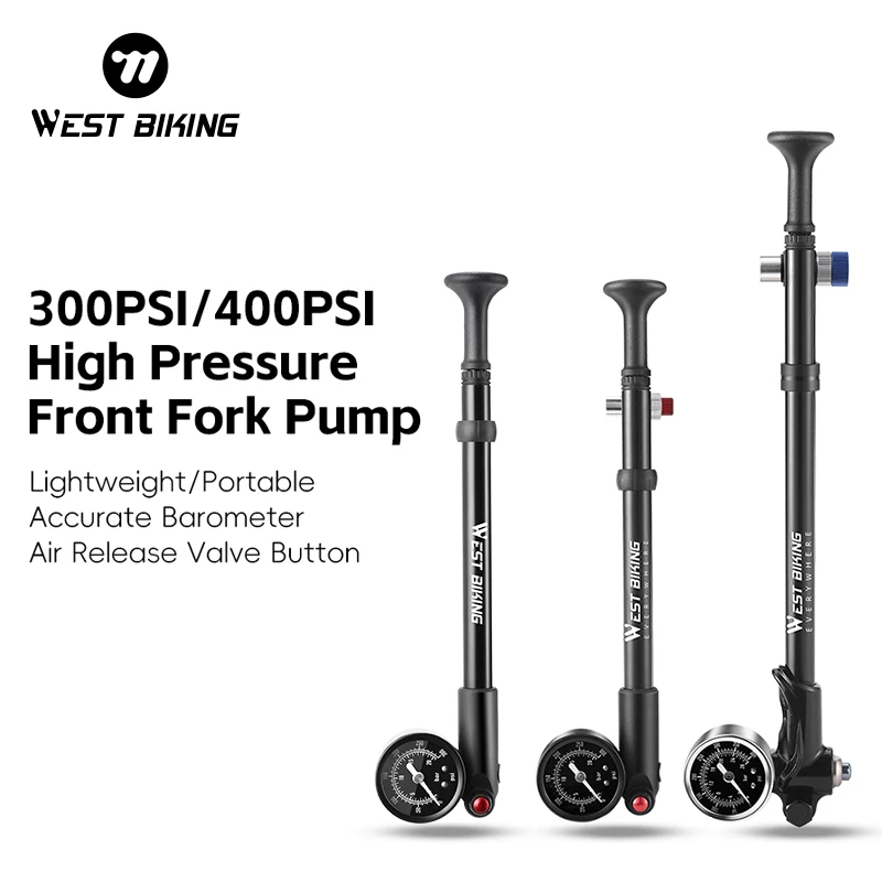

WEST BIKING Bicycle Front Fork Pump Aluminum Multifunctional Bike Pump Mountain Road Cycling Ball Hand Pump Bicycle Accessories