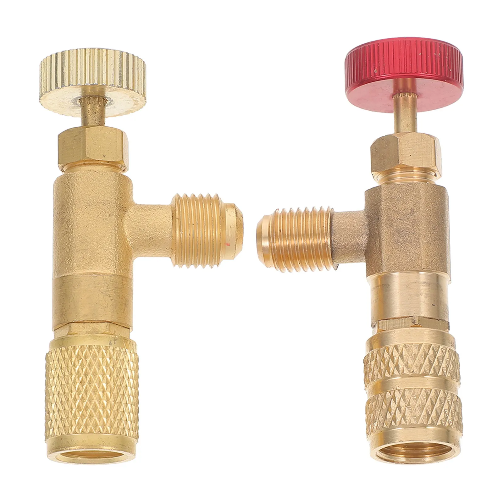 

2Pcs R410 Refrigerant Charging Valve Straight Fill Valve Dual Meter Adapter Air Conditioning Valves for Car Ac Service Tools