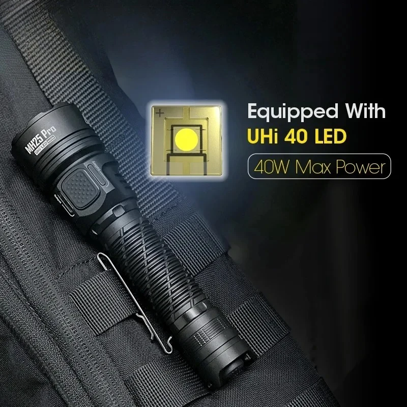 

Ультраперезаряжаемый светодиодный фонарик UHi 40 3300LM 705 метров с аккумулятором 21700 5300 мАч для пеших прогулок, самообороны