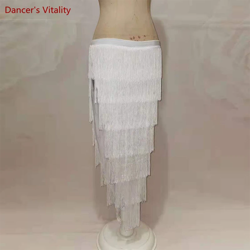 ผู้หญิง Belly Dance กระโปรงเสื้อผ้าเซ็กซี่ละตินเต้นรำการแข่งขันชุดที่กำหนดเองเด็ก Oriental Dance Fringes กระโปรงประสิทธิภาพ