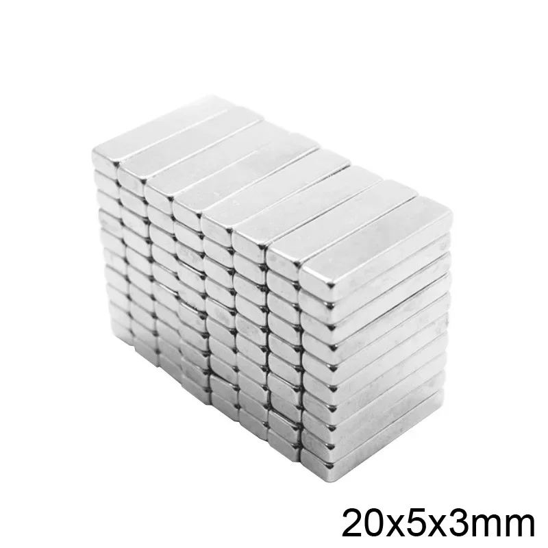 20x5x3mm blok potężne magnesy mocne 20X5mm N35 arkusz magnesu neodymowego 20x5x3 stały magnes NdFeB 20*5*3mm