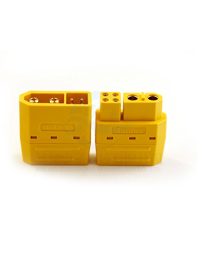 original Amass XT60(2+4) Plug with signal pin with sheath welding wire authentic model fittings