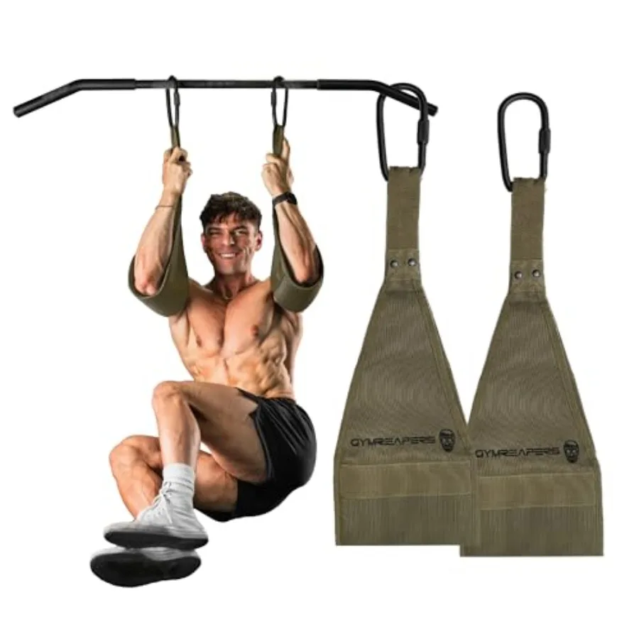 

Hanging Ab Straps for Pull-Up Bar — Hang Bar Assist Strap and Strength Workout Exercise Equipment Padded Adjustable Arm Support