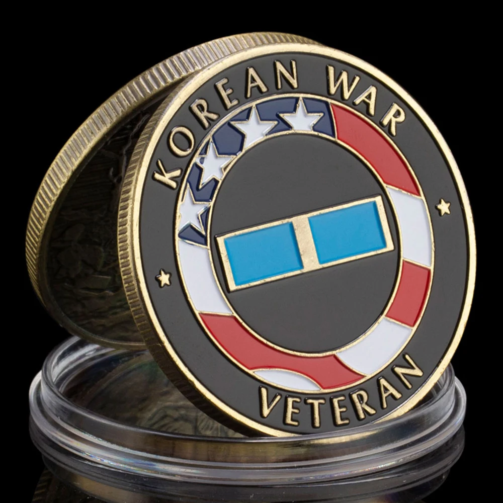 United States Korean War Veteran Commemorative Coin Soliders,Tank and Aircraft Souvenir Coin Copper Plated Challenge Coin