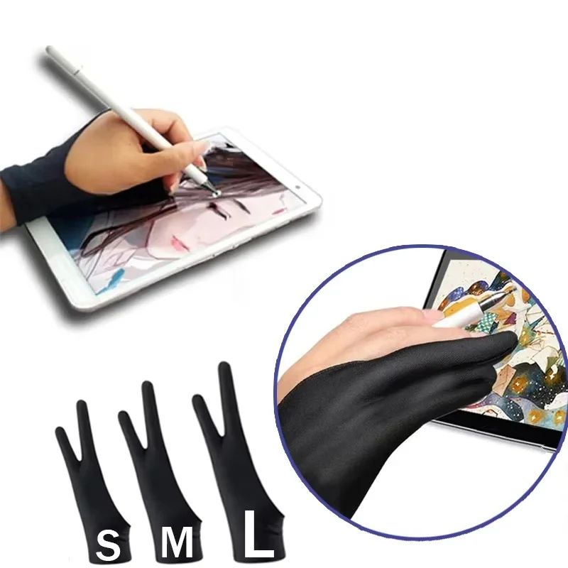 Two-Finger Painting Gloves Anti-Fouling Drawing Gloves For iPad Tablet Digital Board Touch Screen Painting Art Office Supplies