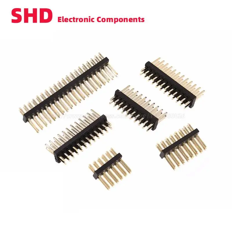 20PCS 2*3-40P 1.27mm Double row Male PCB Board Pin Header Connector Strip Pinheader 3/4/5/6/7/8/10/12/15p 20p 25p 30p 40p 50Pin