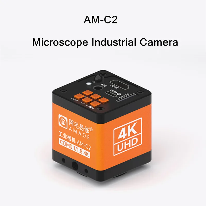 AMAOE AM-C Câmera Industrial para Reparação de Celular Microscópio Eletrônico 4K Ultra HD Gravação de Vídeo Transmissão ao Vivo