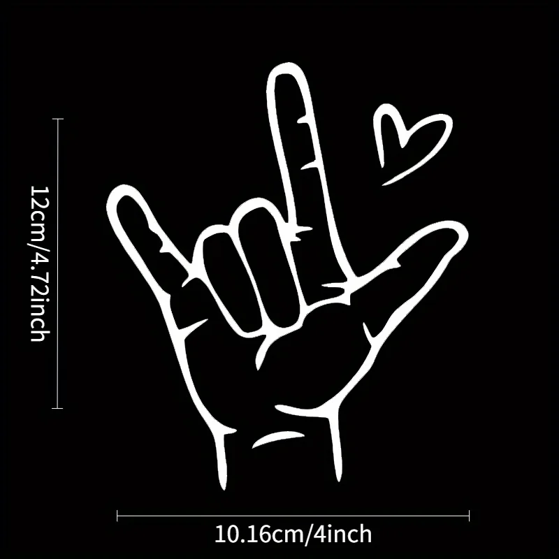 Vinyl Sticker Featuring The 'I Love You' Sign Language Gesture - Durable,Making It an Ideal Gift for Valentine'S Day