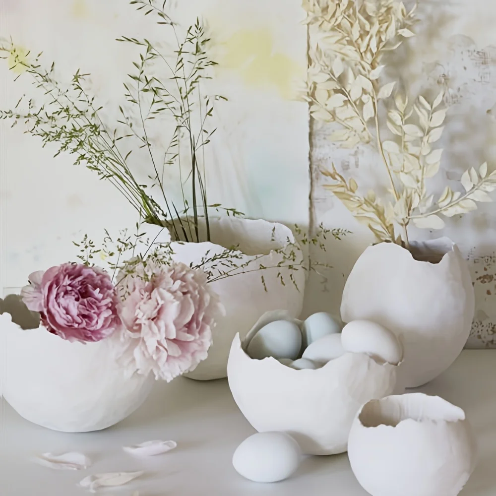 [Resin Mold]  Silicone Egg Mold for DIY Resin Candle Holder and Storage Box - Handmade Egg-Shaped Desktop Decorative