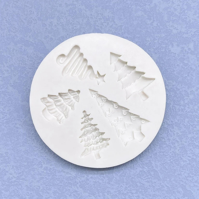Рождественская елка, силиконовая форма для поделок, инструменты из смолы, шоколадный кекс, выпечка Инструменты для украшения тортов из мастики