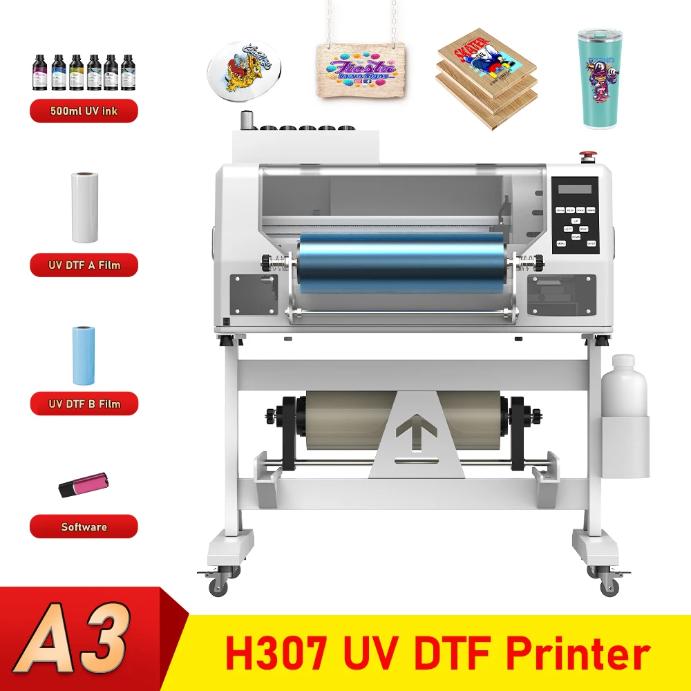 A3 UV DTF Printer For Epson DX7 2 in1 UV DTF Printing Machine For Wood Metal Acrylic UV DTF Sticker Printer impresora uv dtf