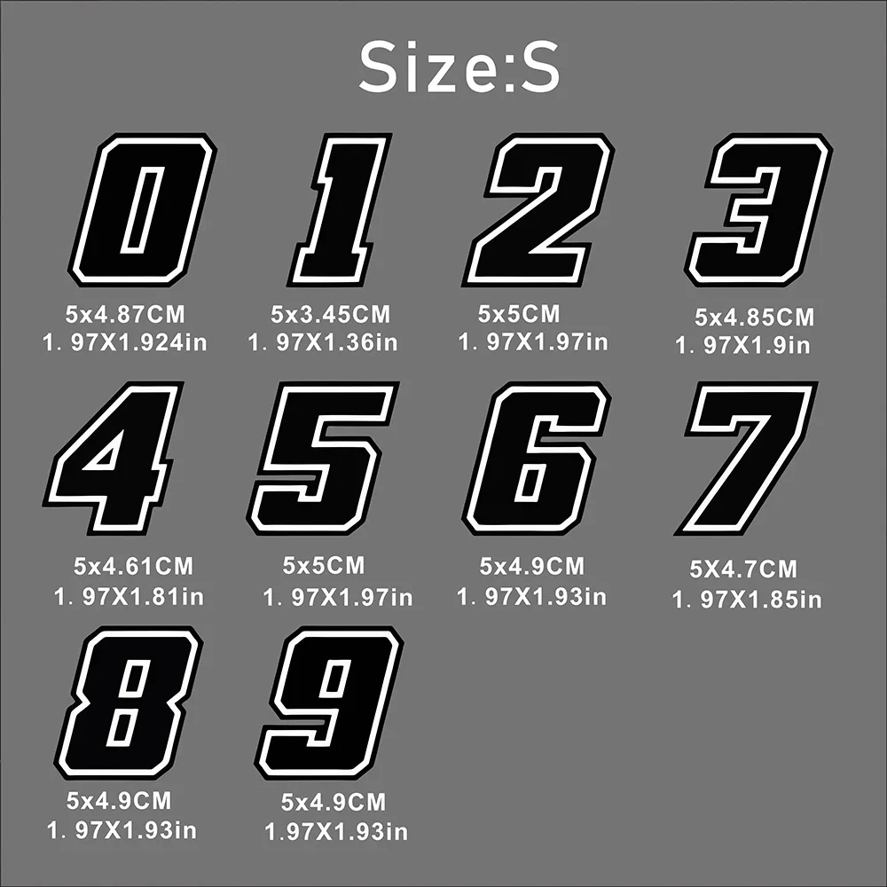 Black Number 0-9 Sticker Motorcycle Vinyl Decal Waterproof Front Fuel Tank Fairing Fender Scooter Car Body