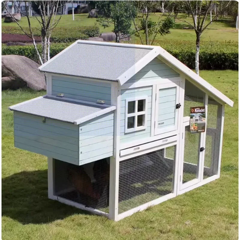 Chicken coop Pet house Outdoor large villa Wooden house Rabbit house Rabbit coop Outdoor chicken coop Large space Pet keeping