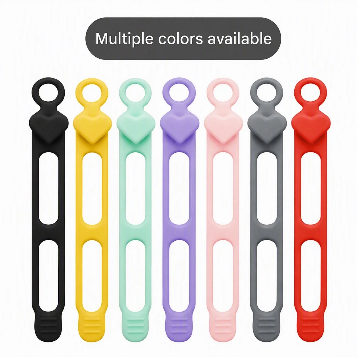 MUSENUOIS Silicone Reusable Cable Tie, Cord Organizer Winder for Home Office Travel Desktop, Headphone Charging Earphone Cords