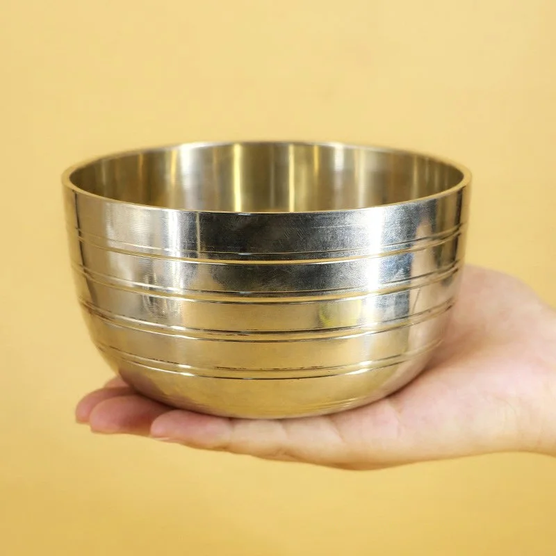 7 PCs Brass & Metal Singing Bowl for Meditation Yoga Metal Clear and Loud Bowl Set Relaxation Bowls Percussion Music Healing
