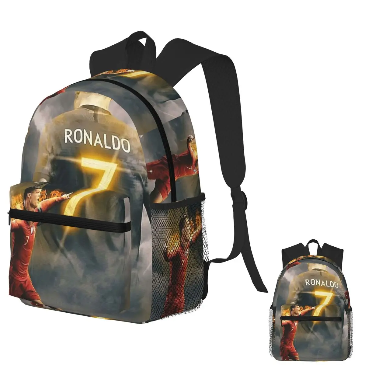 

Art Cr7 Wallpaper Cristiano Ronaldo Student Backpack School Bag Hiking Travel Daypack for Men Women Bookbag Shoulder Bags