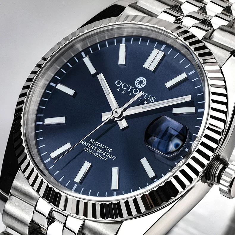 Octopus-Relógios Mecânicos Automáticos Masculinos, Sapphire Impermeável, Top Brand, Relógio Vestido de Luxo, Movimento SW200, 100m, BGW9, 36mm