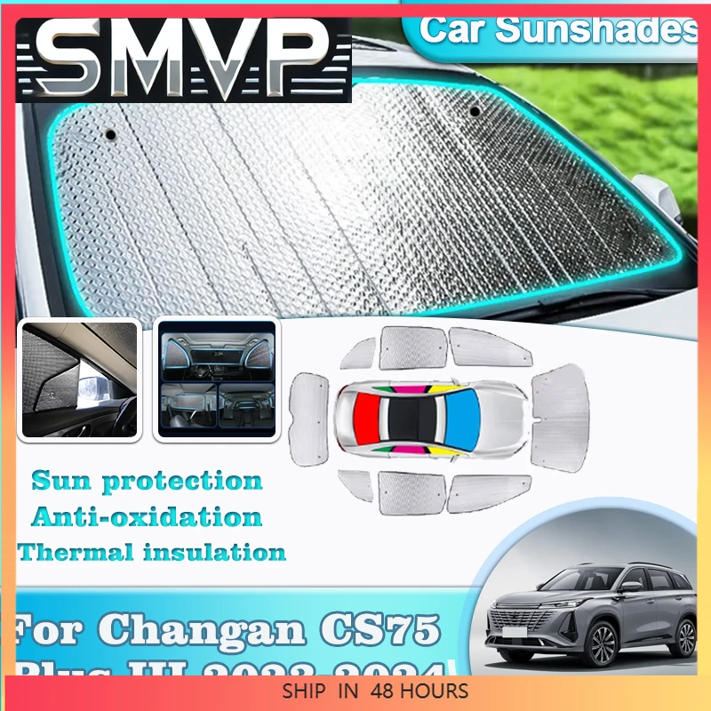 

New Full Set Car Sunshades Coverage For Changan CS75 Plus III 2023 2024 Sun Visor Sunshade Windows Covers UV Protection Accessor