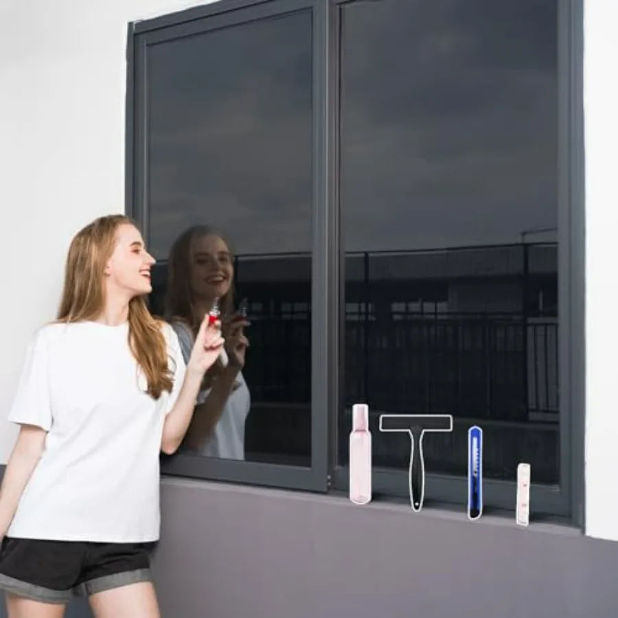

One Way Window Privacy Film with Tools, Malleable Window Tint for Home, Two Sided Protective Film, Static Cling, Removable, Reu