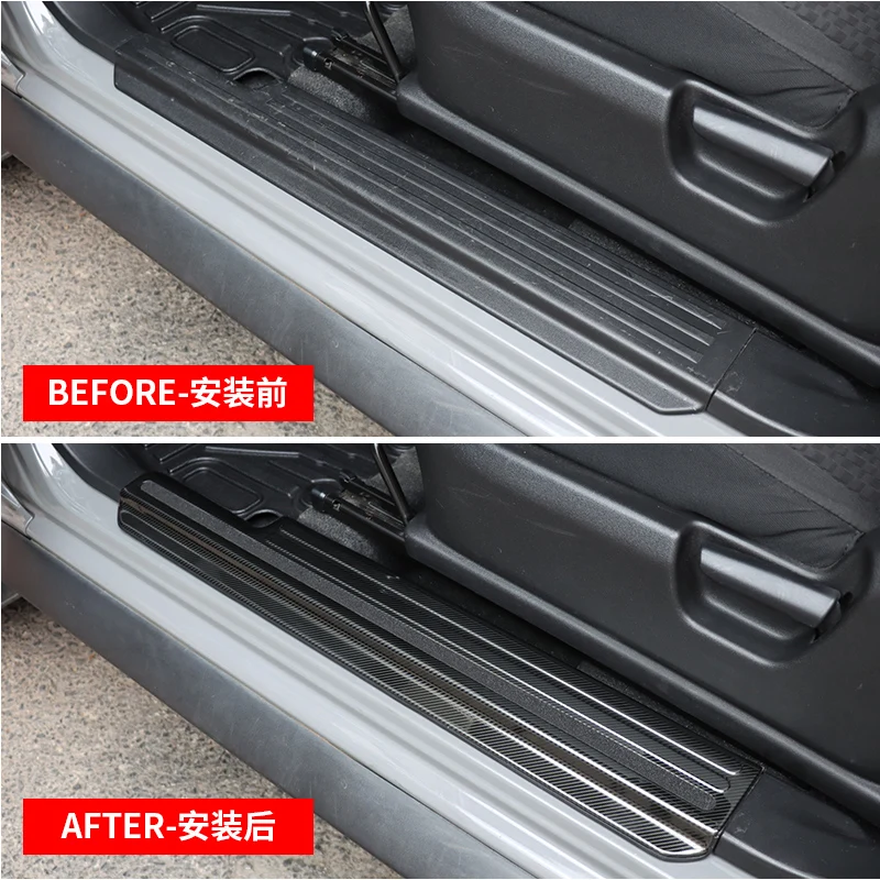 Car threshold Cover door kick pad Cover Tailgate Inner Guard Rear Bumper Scuff Sill Plate for For Suzuki Jimny JB64 JB74W 2019+