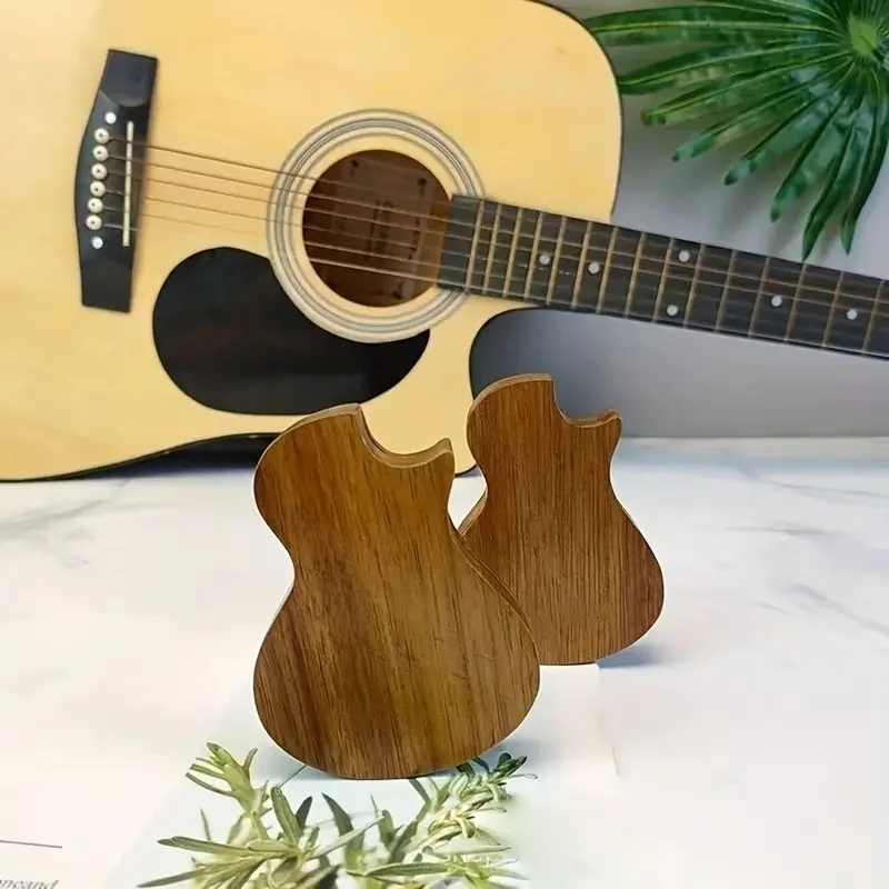 Wooden Guitar Picks Box Storage Personalized Plectrum Case Gift Three Grid Paddle Box For Acoustic Electric Bass Ukulele Players