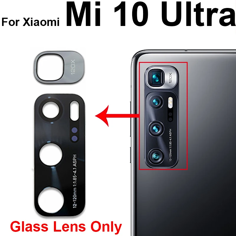 For Xiaomi Mi 10 Ultra Back Rear Camera Lens Glass Cover Frame Main Camera Glass Lens Frame Sticker Replacement Parts