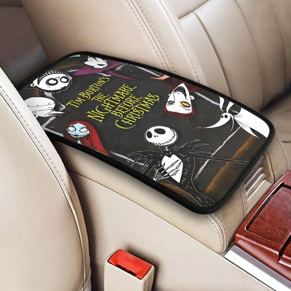 

Высококачественная центральная консоль, кошмары перед Рождеством, декор интерьера автомобиля, подлокотник, ящик для хранения, коврик для большинства автомобилей