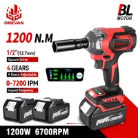 ONEVAN 1200N.M Torque Brushless Electric Impact Wrench with 588VF Battery 1/2\