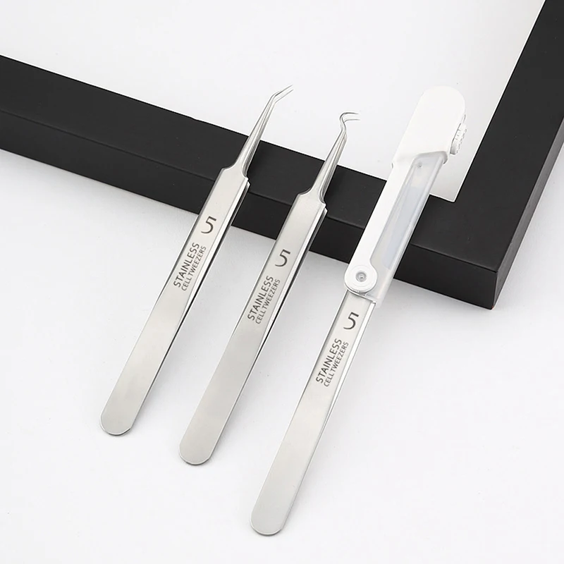 1 pz Led Acne ago pinzette Comedone Blemish brufoli rimozione piega a punta Gib Head strumenti per la cura del viso Comedone Acne Extractor