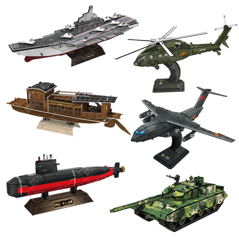 

3d головоломка, наука и образование, подводная лодка, танк, вертолет, детская серия «сделай сам», лоскутные игрушки, подарок p004